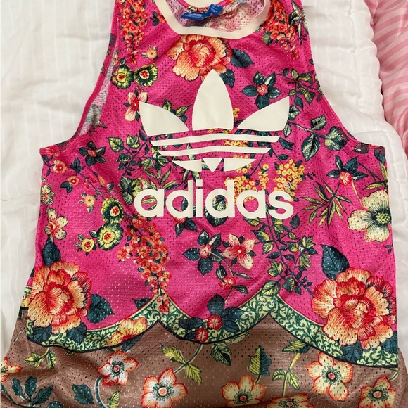 adidas Tops - Adidas Pink Floral Tank Top